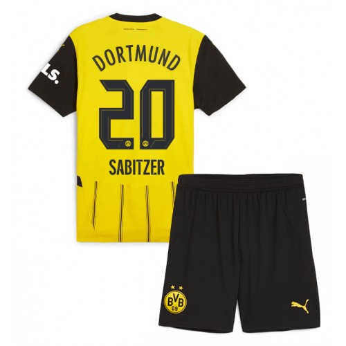 Otroški Nogometni dresi Borussia Dortmund Marcel Sabitzer #20 Domači 2024-25 Kratek Rokav (+ Kratke hlače)